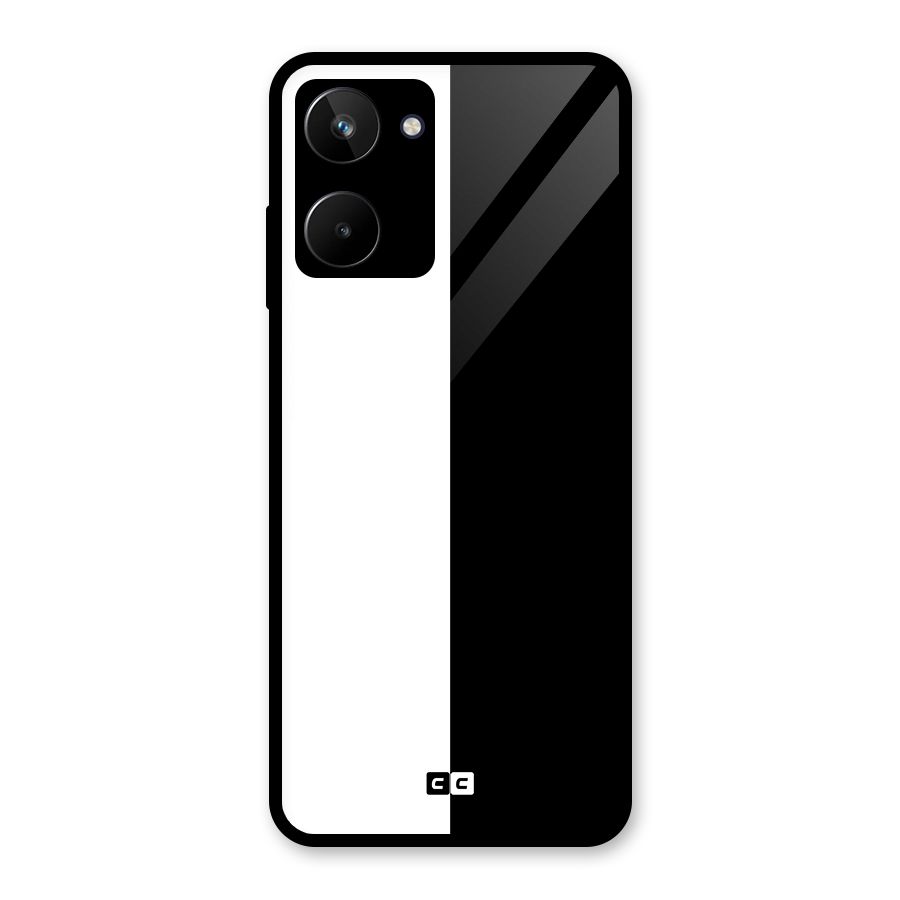 Simple Black White Glass Back Case for Realme 10