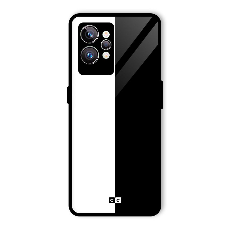 Simple Black White Glass Back Case for Realme GT2 Pro