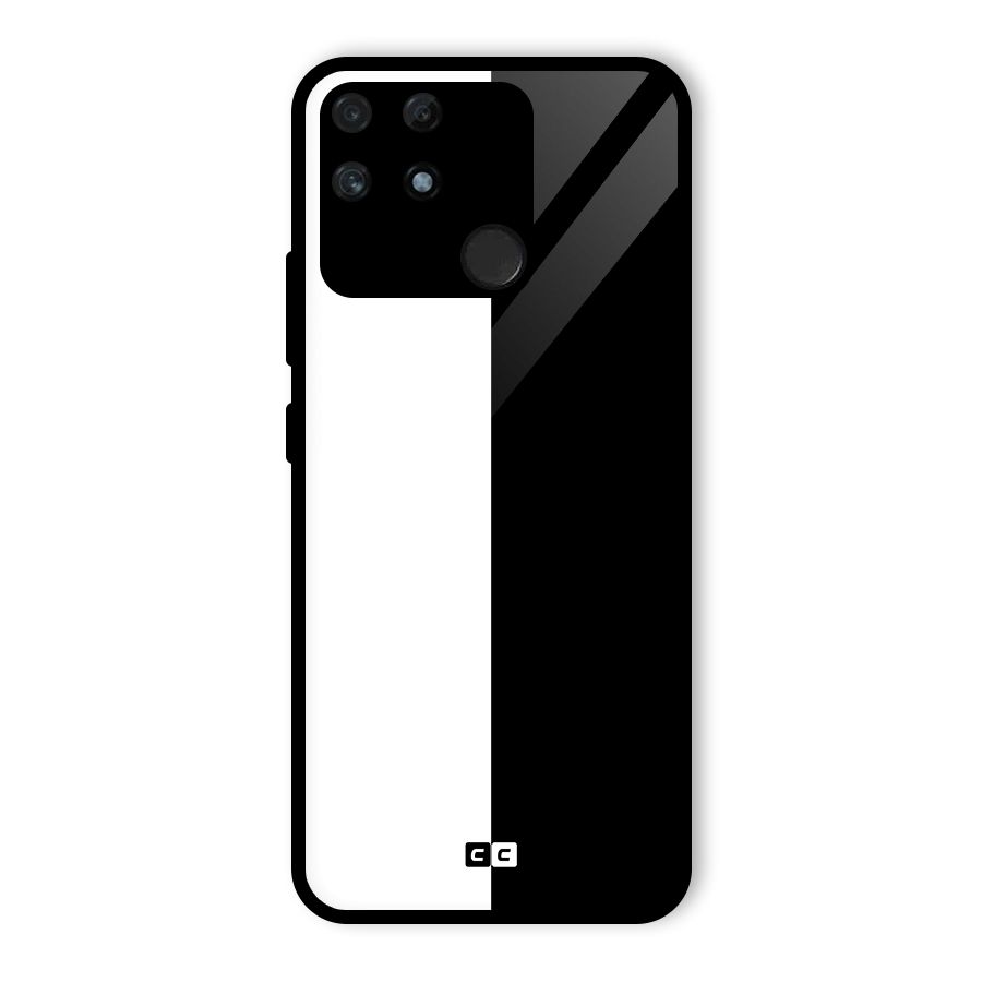 Simple Black White Glass Back Case for Realme Narzo 50A