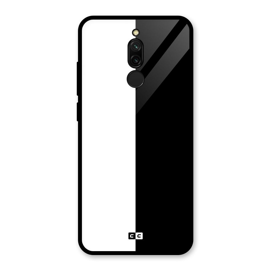 Simple Black White Glass Back Case for Redmi 8
