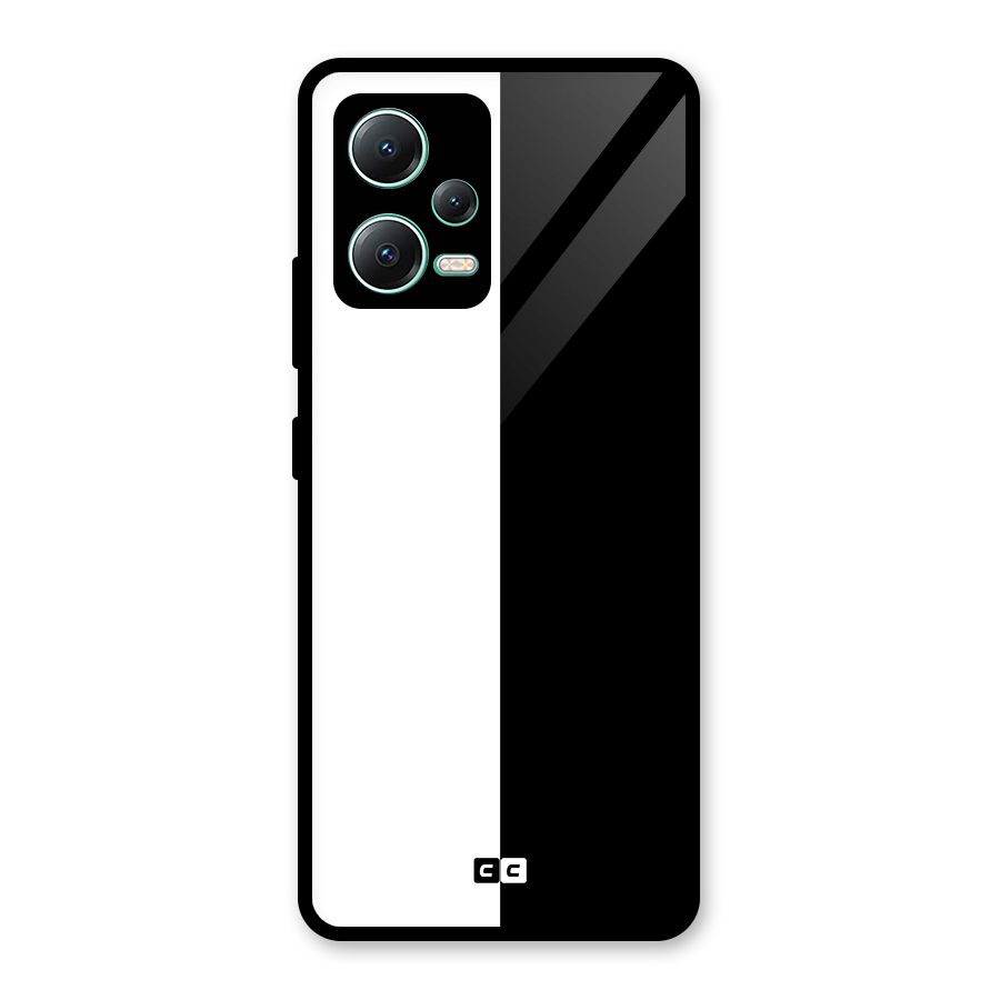 Simple Black White Glass Back Case for Redmi Note 12 5G