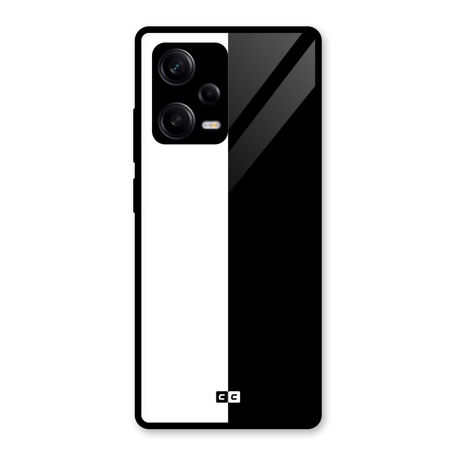 Simple Black White Glass Back Case for Redmi Note 12 Pro