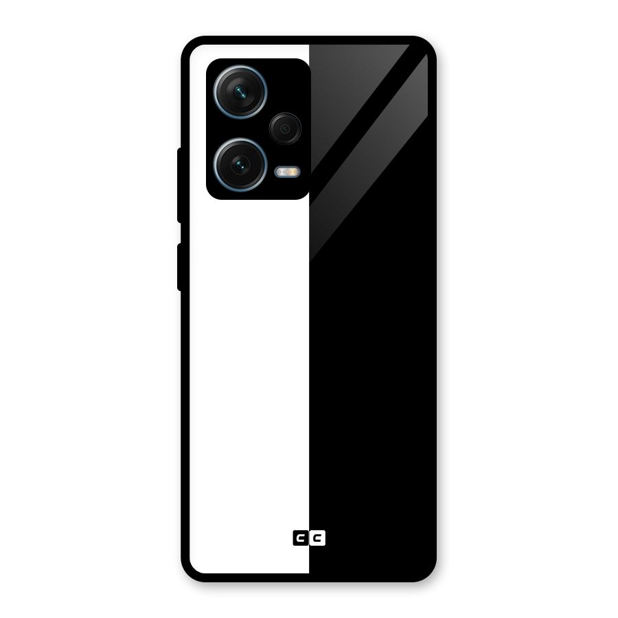 Simple Black White Glass Back Case for Redmi Note 12 Pro Plus 5G