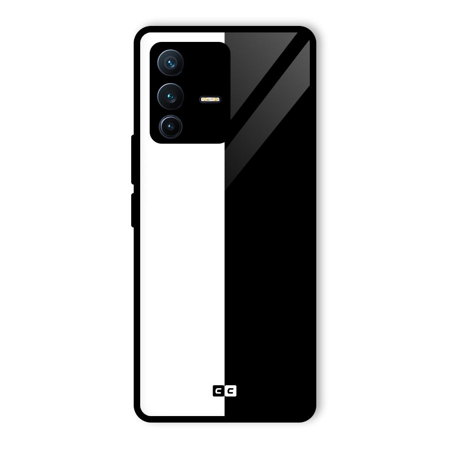 Simple Black White Glass Back Case for Vivo V23 Pro