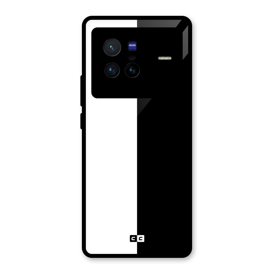 Simple Black White Glass Back Case for Vivo X80
