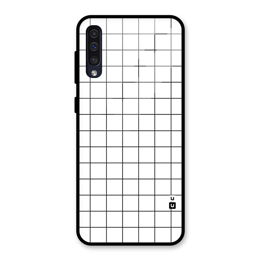 Simple Checks Glass Back Case for Galaxy A50
