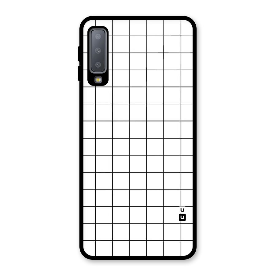 Simple Checks Glass Back Case for Galaxy A7 (2018)