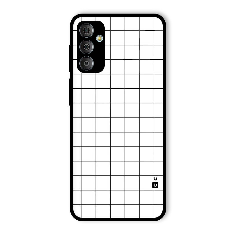 Simple Checks Glass Back Case for Galaxy F23