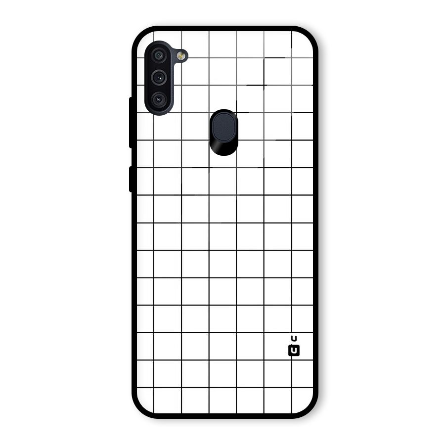 Simple Checks Glass Back Case for Galaxy M11