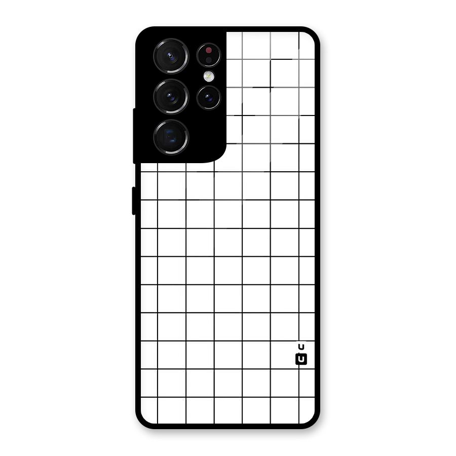 Simple Checks Glass Back Case for Galaxy S21 Ultra 5G