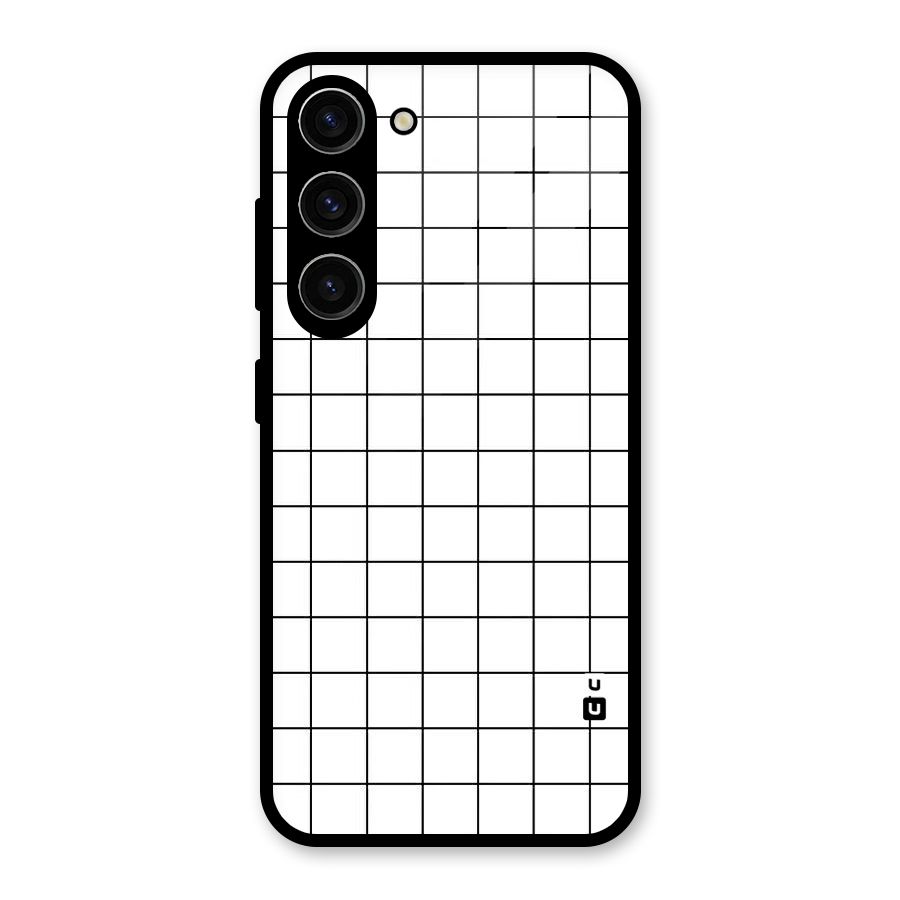 Simple Checks Glass Back Case for Galaxy S23