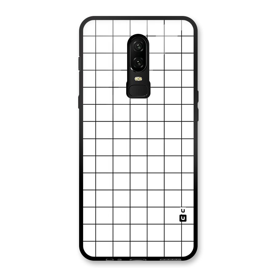 Simple Checks Glass Back Case for OnePlus 6
