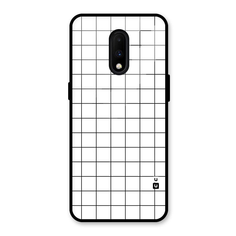 Simple Checks Glass Back Case for OnePlus 7