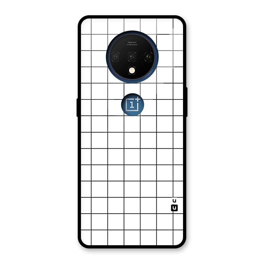 Simple Checks Glass Back Case for OnePlus 7T