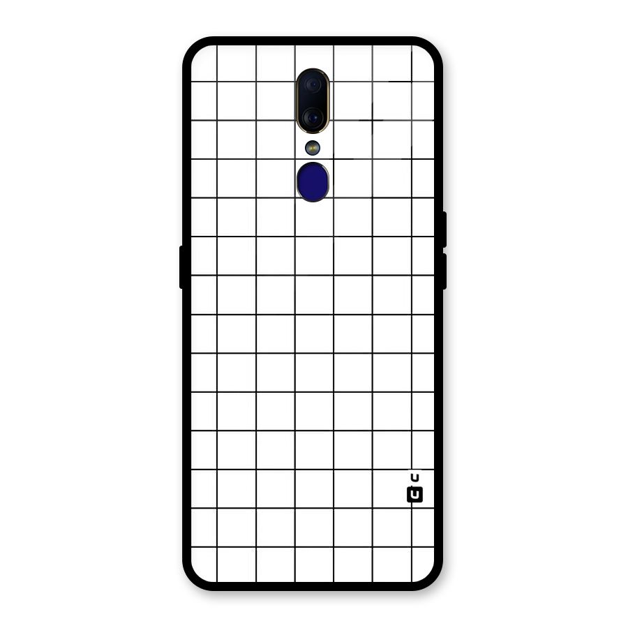 Simple Checks Glass Back Case for Oppo F11