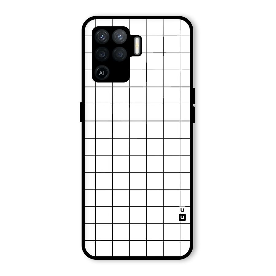 Simple Checks Glass Back Case for Oppo F19 Pro