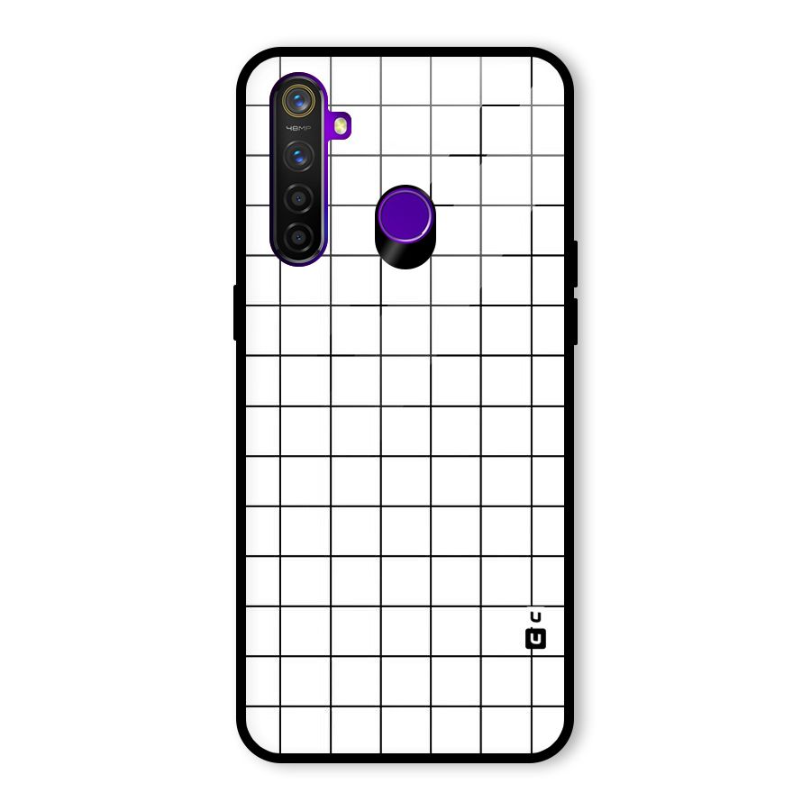 Simple Checks Glass Back Case for Realme 5 Pro