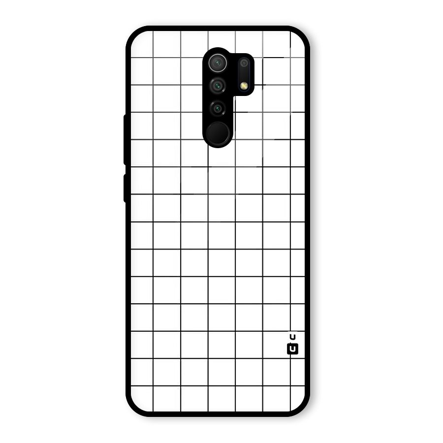 Simple Checks Glass Back Case for Redmi 9 Prime