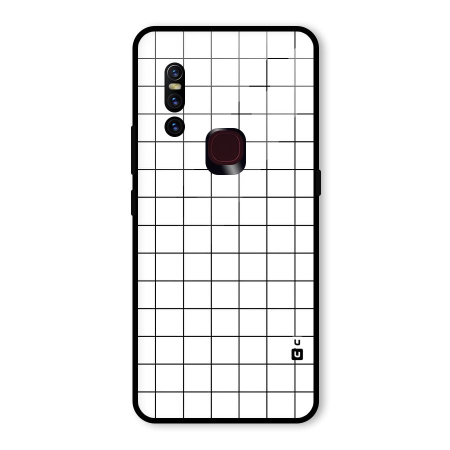 Simple Checks Glass Back Case for Vivo V15