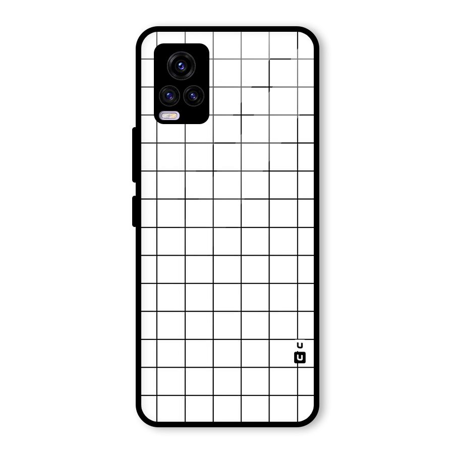 Simple Checks Glass Back Case for Vivo V20