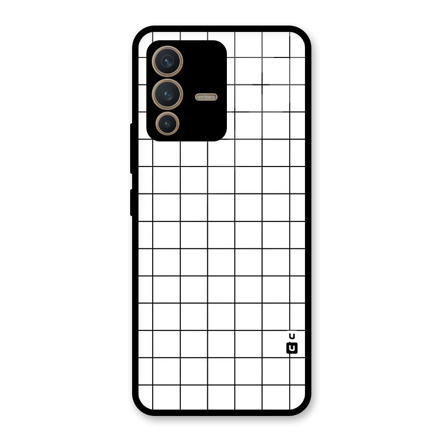 Simple Checks Glass Back Case for Vivo V23 5G