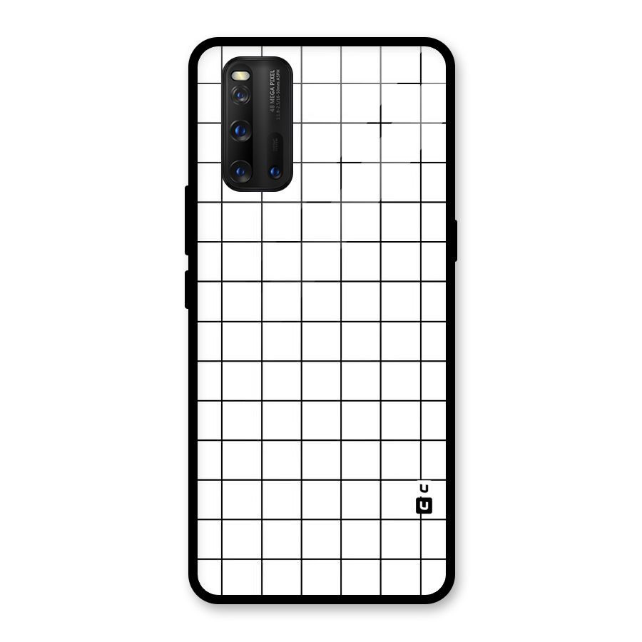 Simple Checks Glass Back Case for Vivo iQOO 3