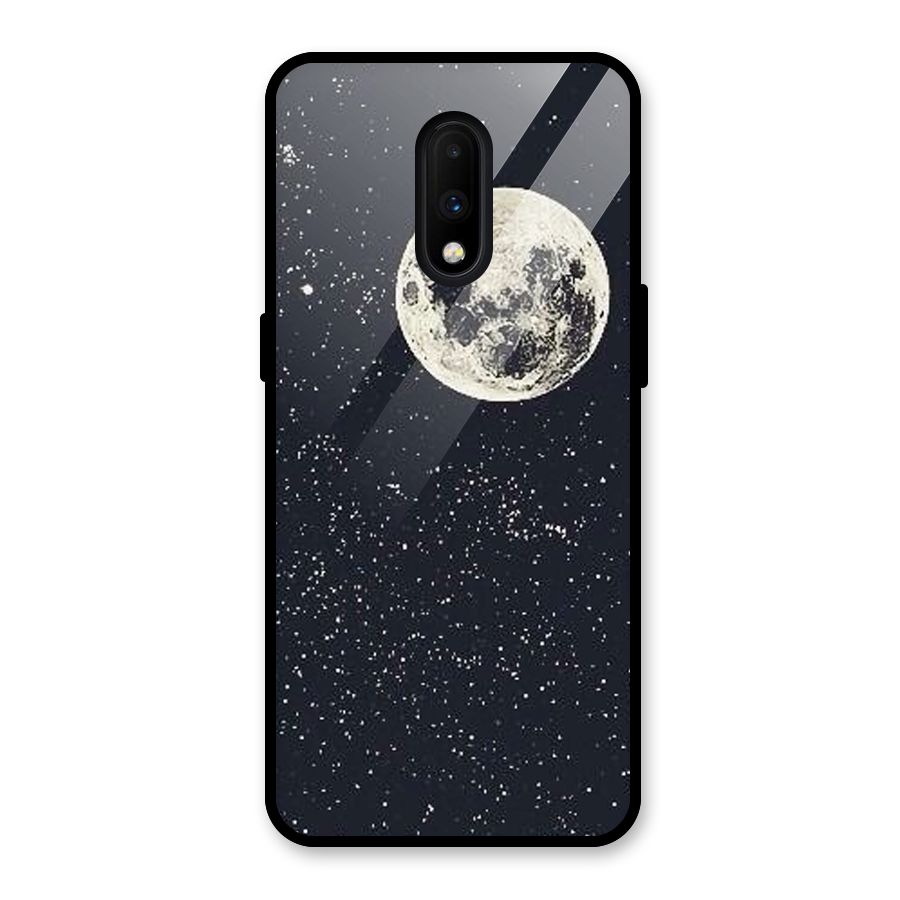 Simple Galaxy Glass Back Case for OnePlus 7