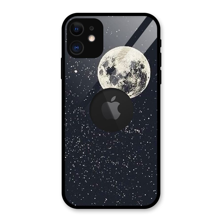 Simple Galaxy Glass Back Case for iPhone 11 Logo Cut