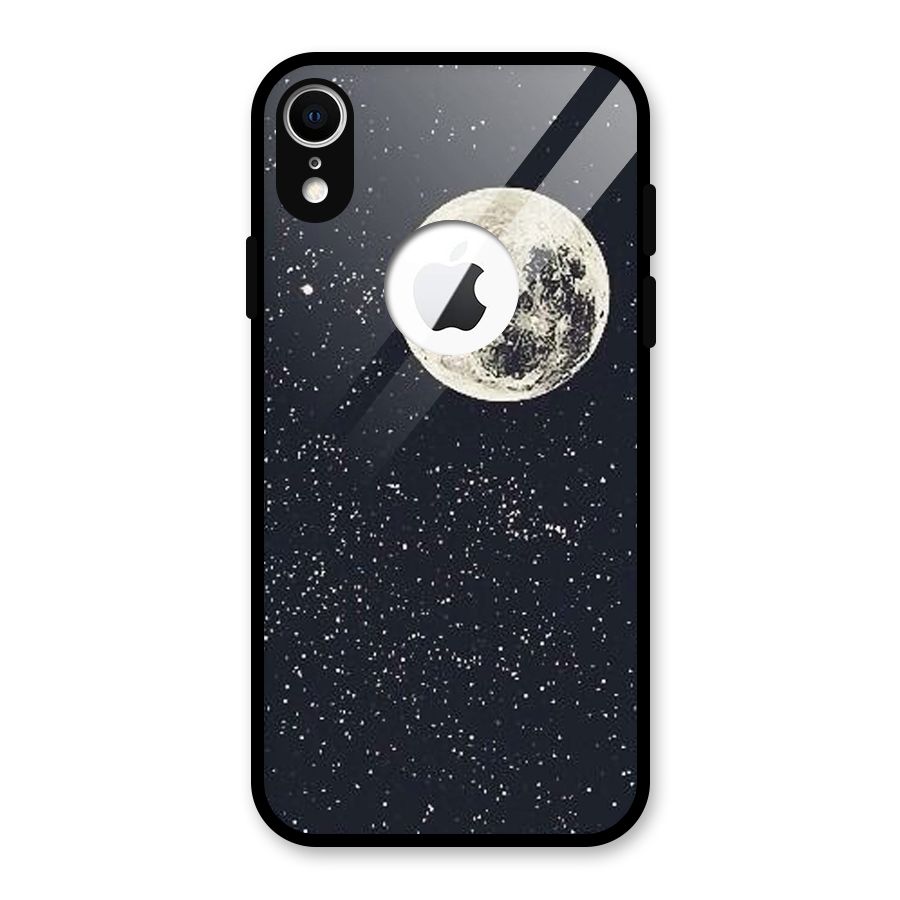 Simple Galaxy Glass Back Case for iPhone XR Logo Cut