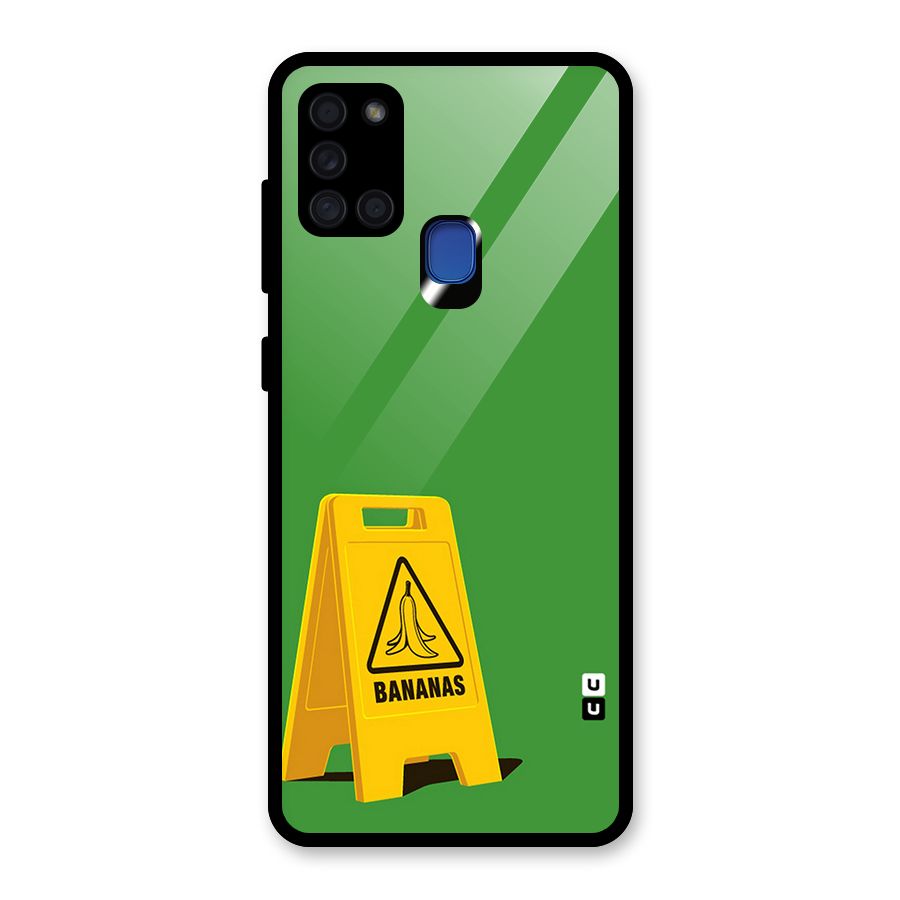 Simple Minimalist Bananas Glass Back Case for Galaxy A21s