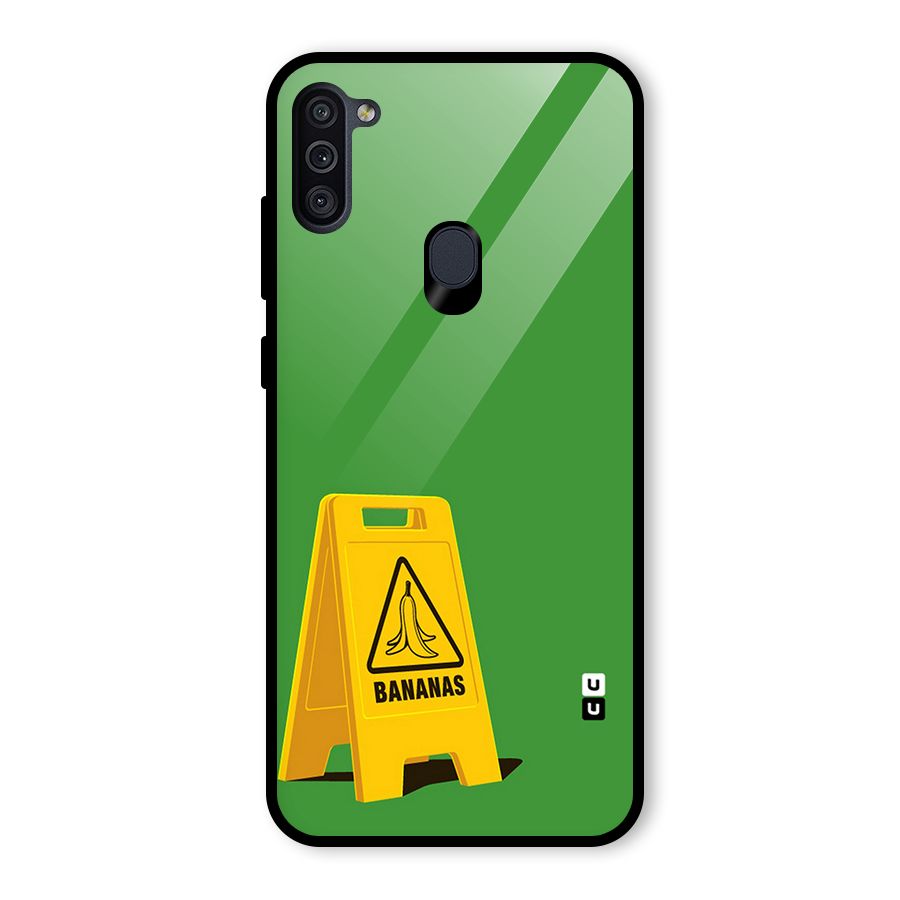 Simple Minimalist Bananas Glass Back Case for Galaxy M11
