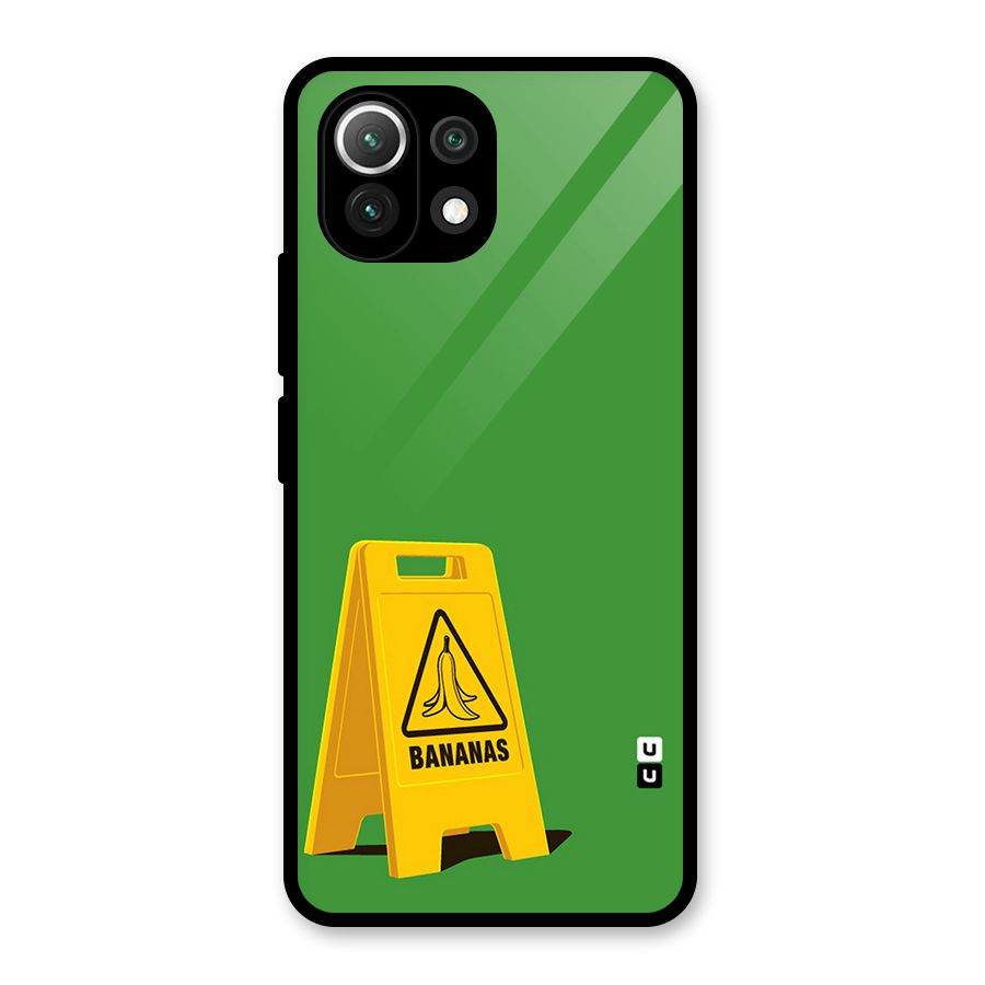 Simple Minimalist Bananas Glass Back Case for Mi 11 Lite NE 5G