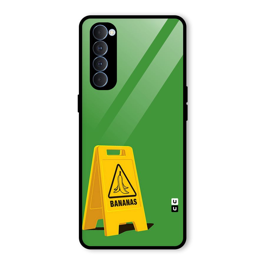Simple Minimalist Bananas Glass Back Case for Oppo Reno4 Pro