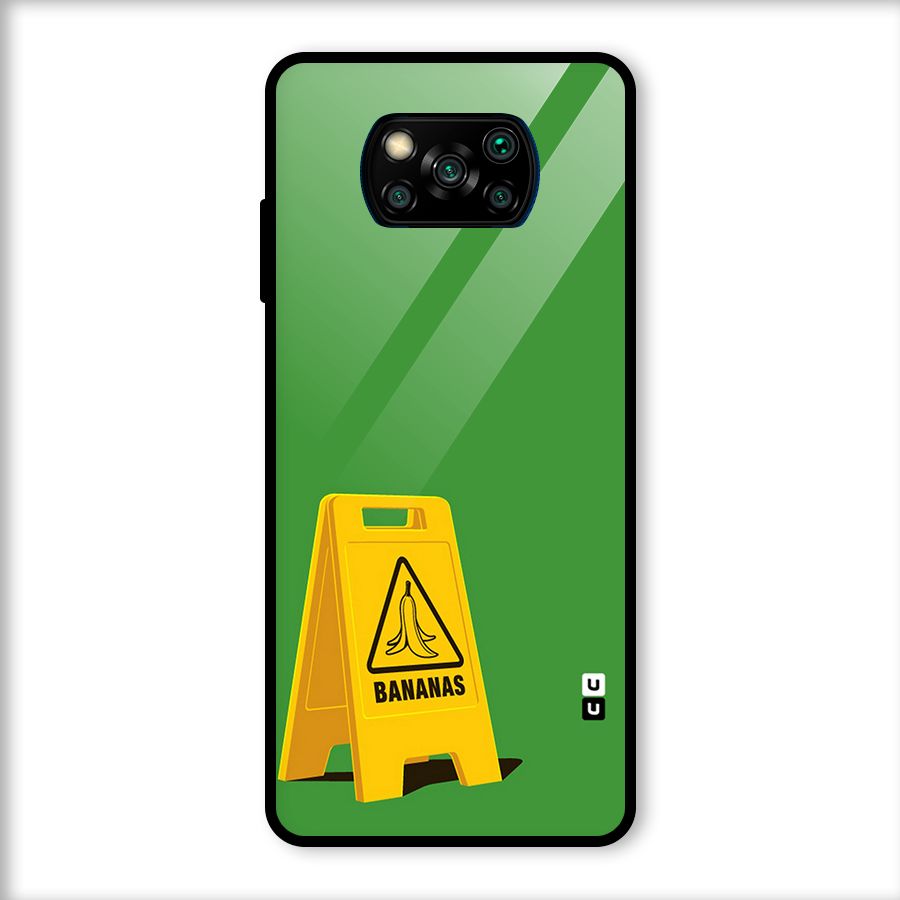 Simple Minimalist Bananas Glass Back Case for Poco X3