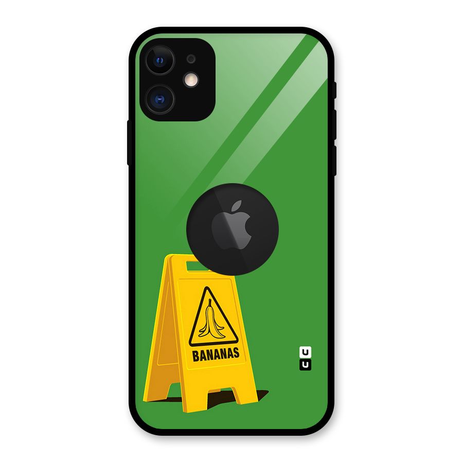 Simple Minimalist Bananas Glass Back Case for iPhone 11 Logo Cut