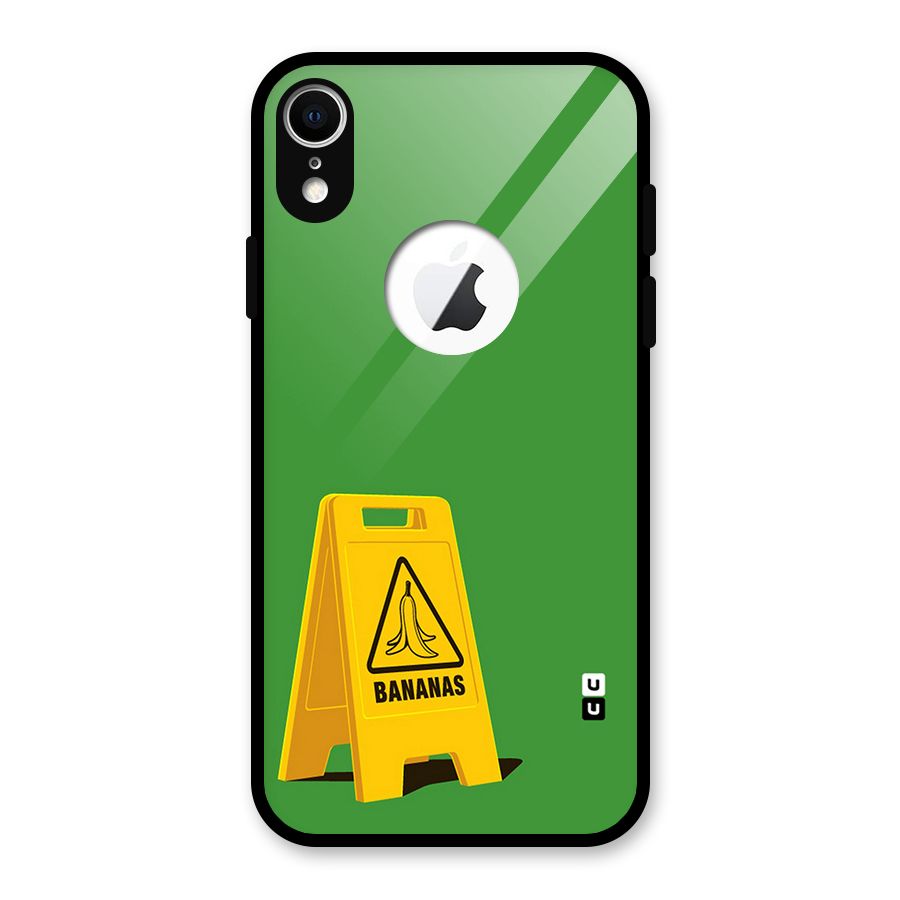 Simple Minimalist Bananas Glass Back Case for iPhone XR Logo Cut
