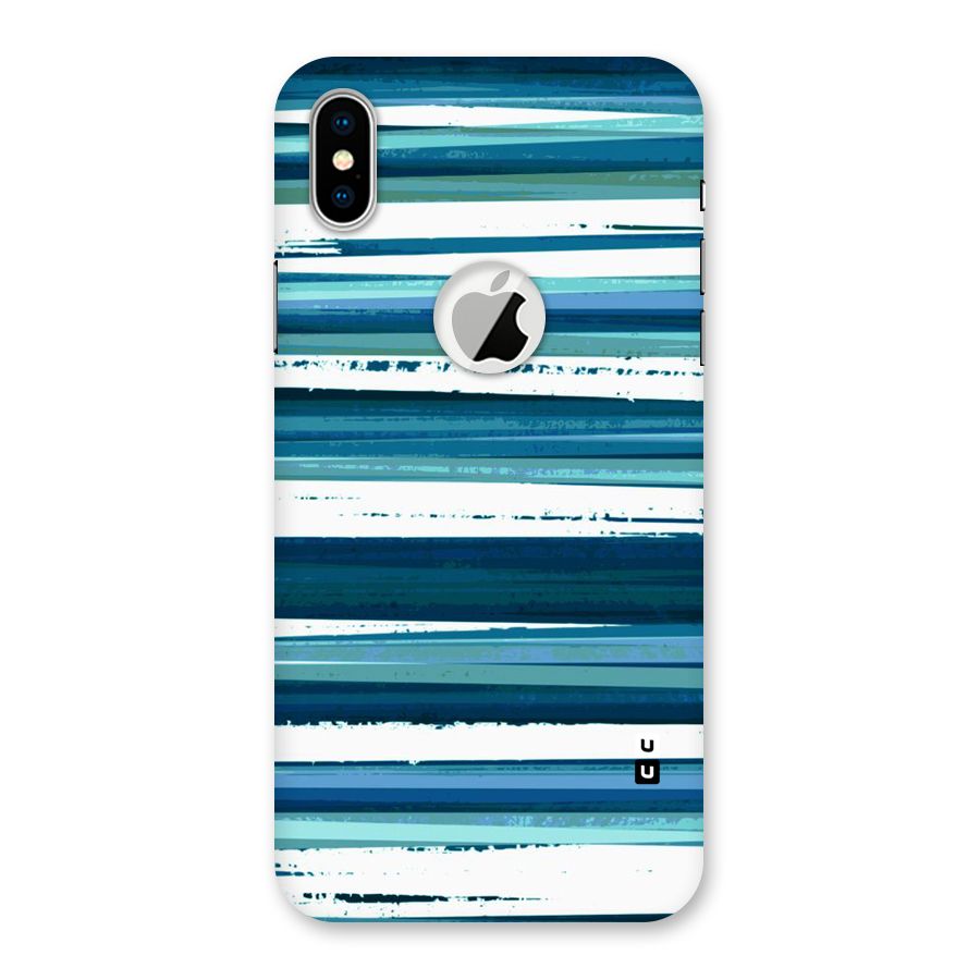Simple Soothing Lines Back Case for iPhone XS Logo Cut