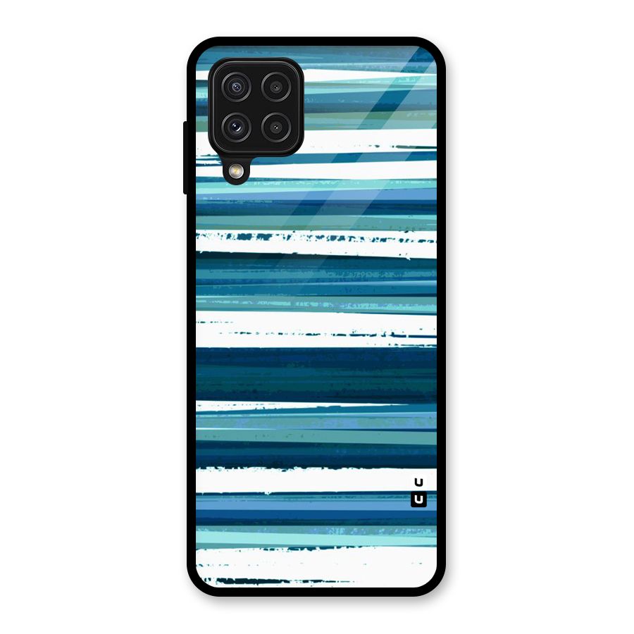 Simple Soothing Lines Glass Back Case for Galaxy A22 4G