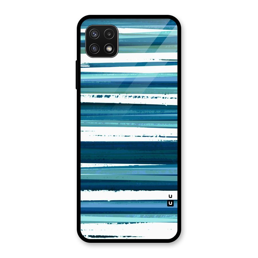 Simple Soothing Lines Glass Back Case for Galaxy A22 5G