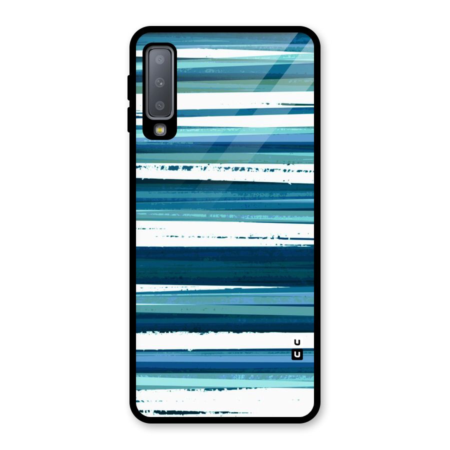 Simple Soothing Lines Glass Back Case for Galaxy A7 (2018)
