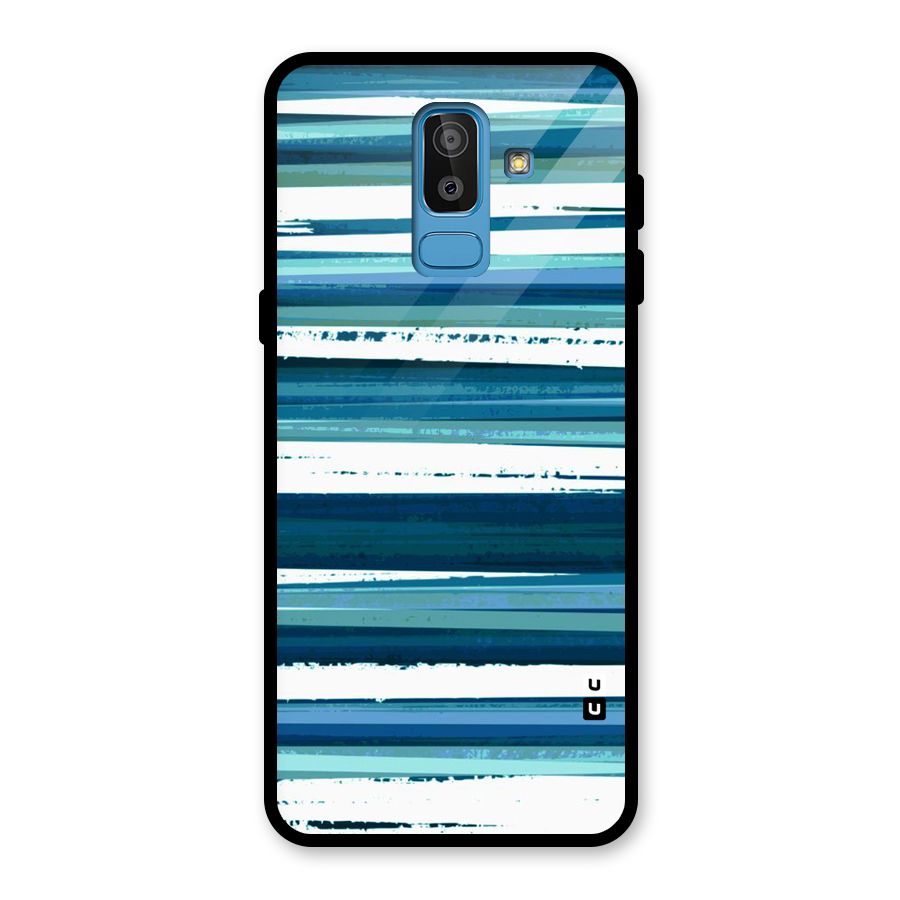 Simple Soothing Lines Glass Back Case for Galaxy J8