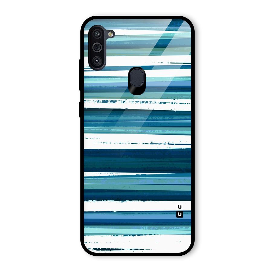 Simple Soothing Lines Glass Back Case for Galaxy M11