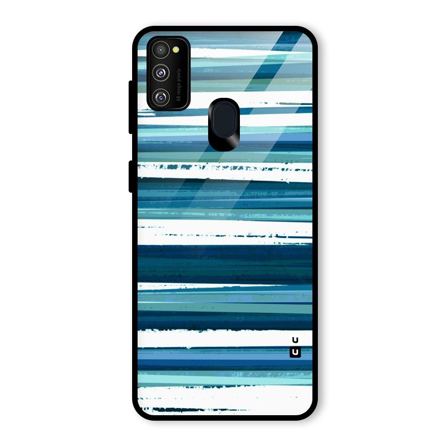 Simple Soothing Lines Glass Back Case for Galaxy M30s