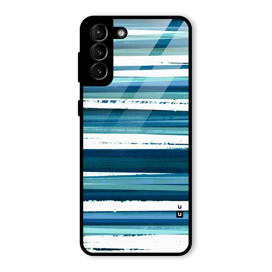 Simple Soothing Lines Glass Back Case for Galaxy S21 Plus