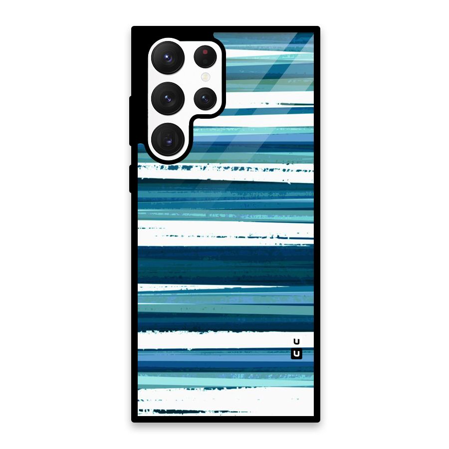 Simple Soothing Lines Glass Back Case for Galaxy S22 Ultra 5G