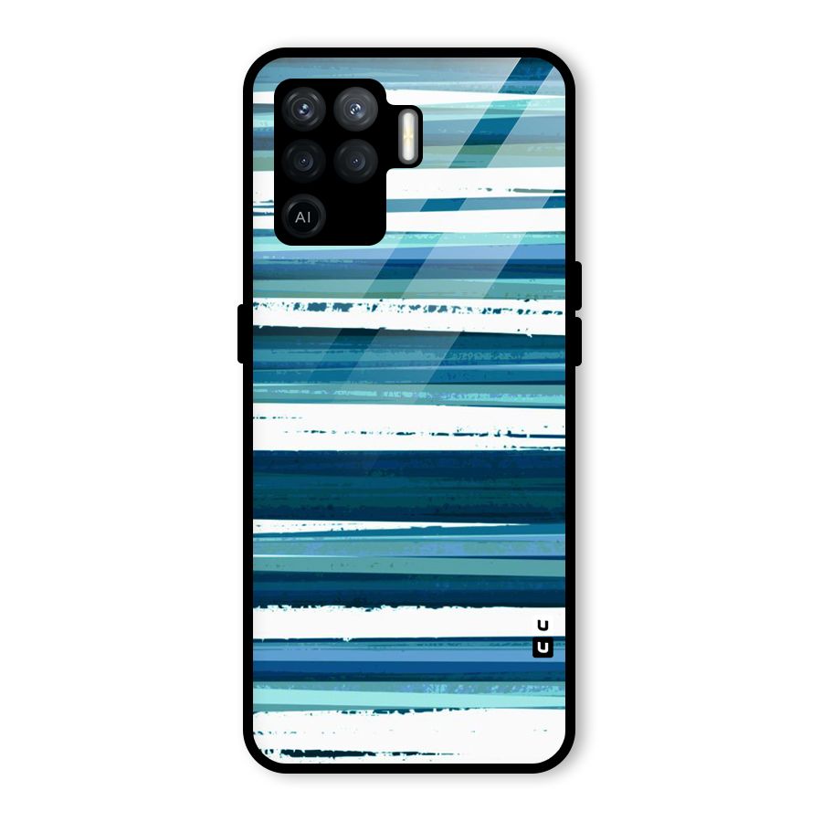 Simple Soothing Lines Glass Back Case for Oppo F19 Pro