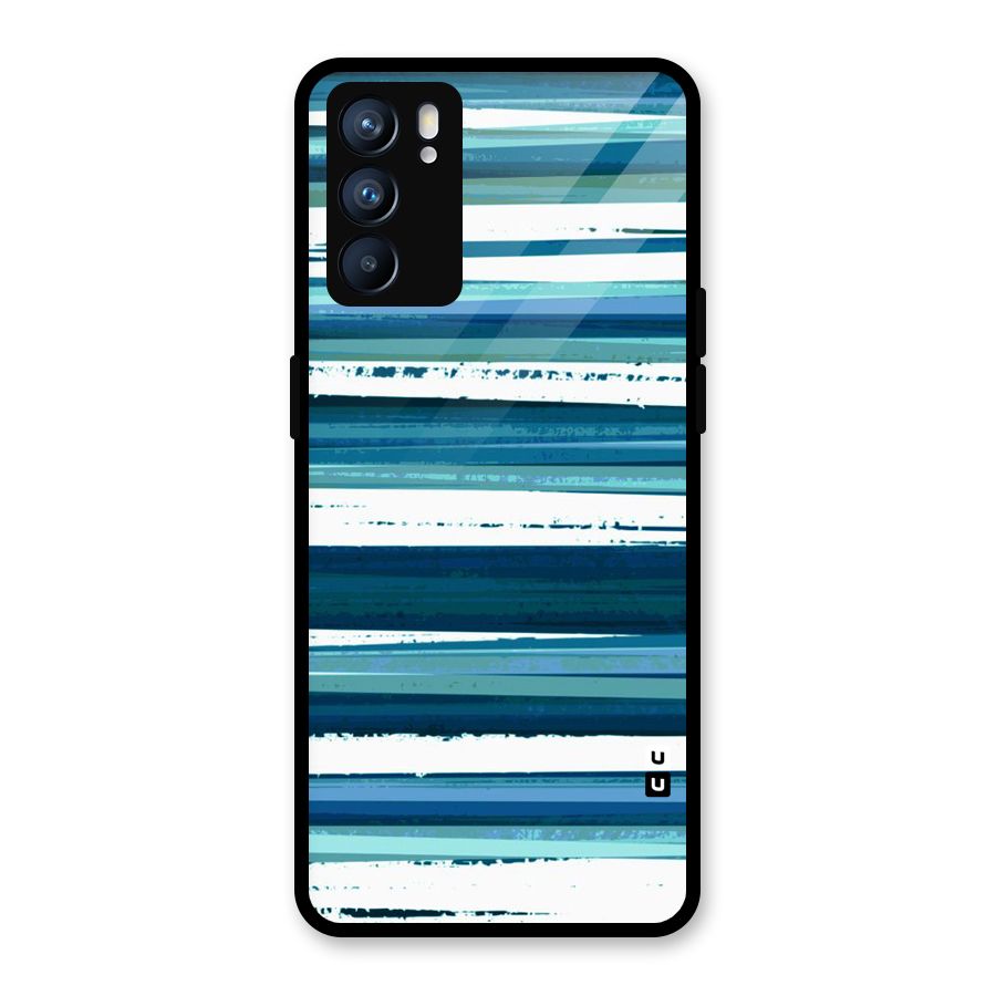 Simple Soothing Lines Glass Back Case for Oppo Reno6 5G