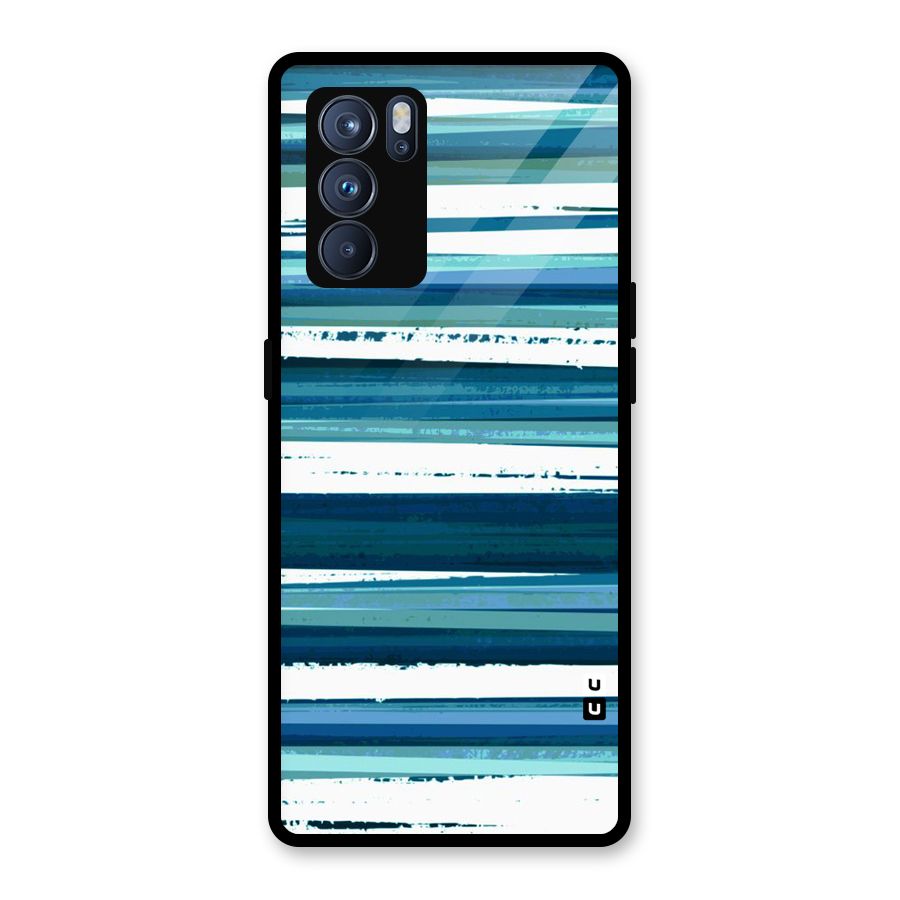 Simple Soothing Lines Glass Back Case for Oppo Reno6 Pro 5G