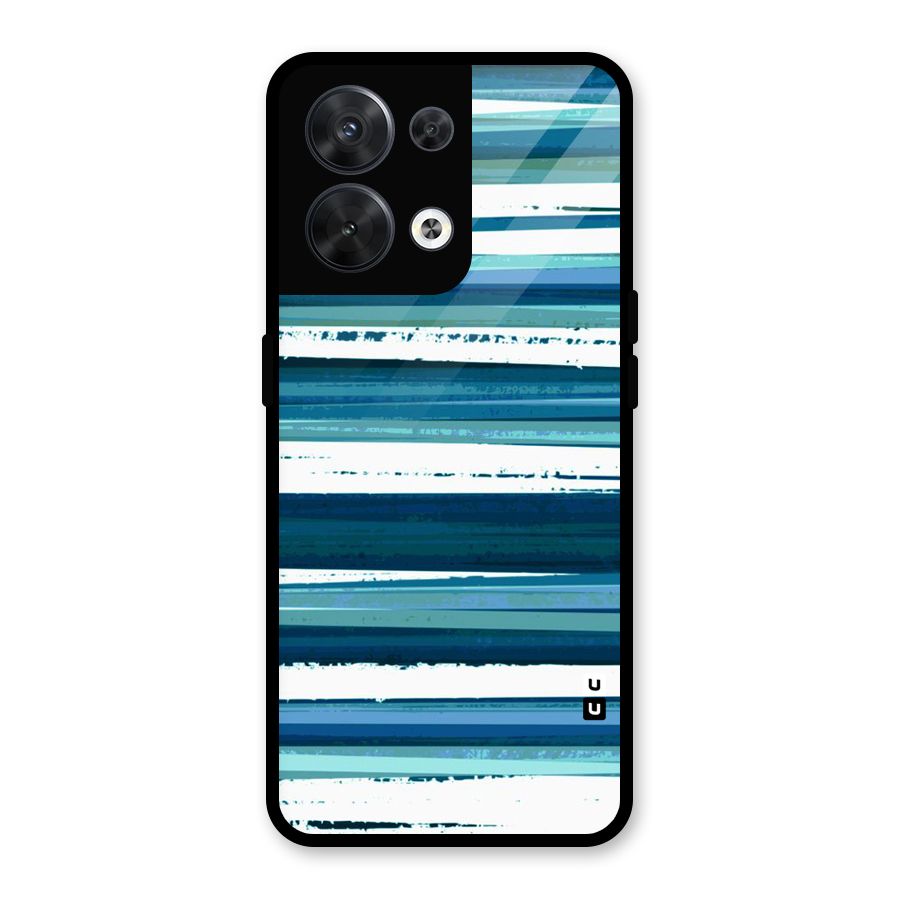 Simple Soothing Lines Glass Back Case for Oppo Reno8 5G