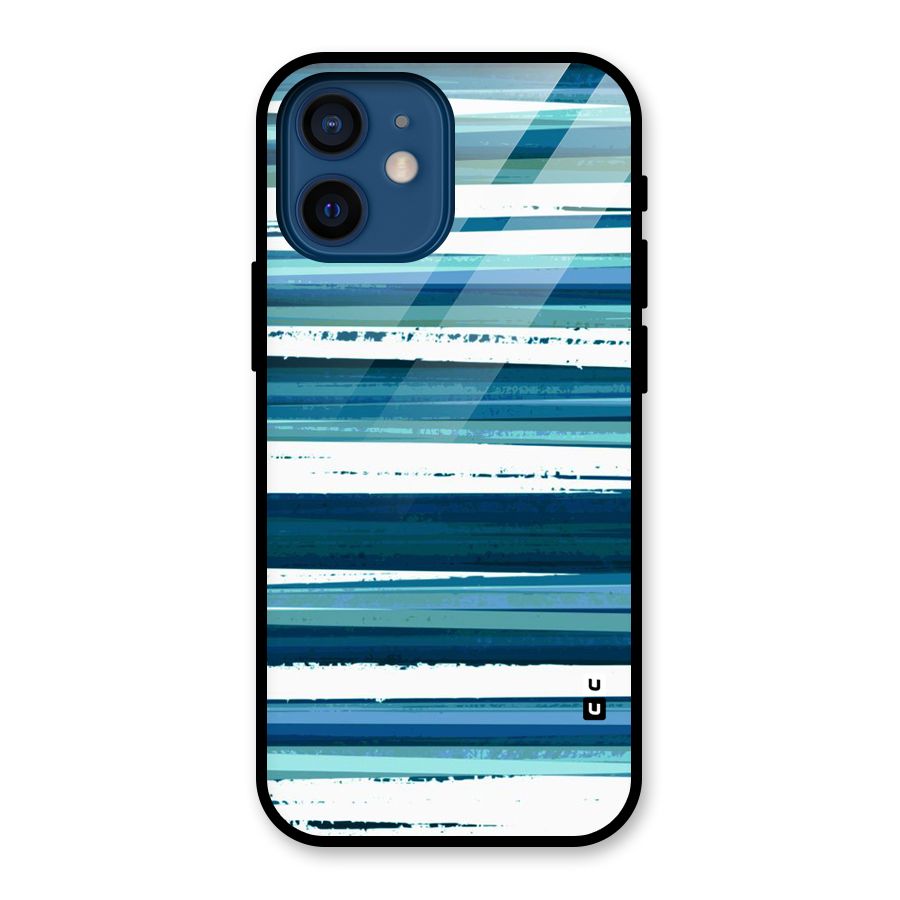Simple Soothing Lines Glass Back Case for iPhone 12 Mini
